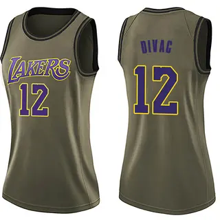 Los Angeles Lakers Women's Vlade Divac Green Swingman Salute to Service Jersey