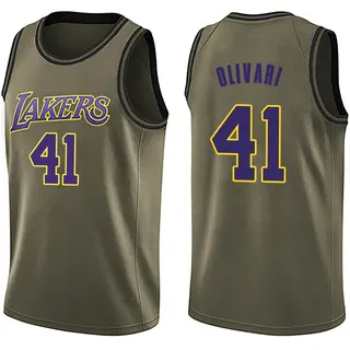 Los Angeles Lakers Youth Quincy Olivari Green Swingman Salute to Service Jersey